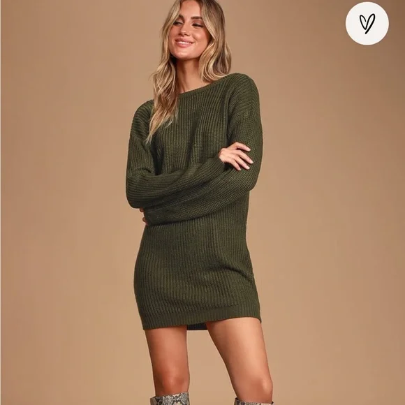 princess polly baby blue dress Lulus | Dresses | Lulus Olive Green Backless Sweater Dress Xs